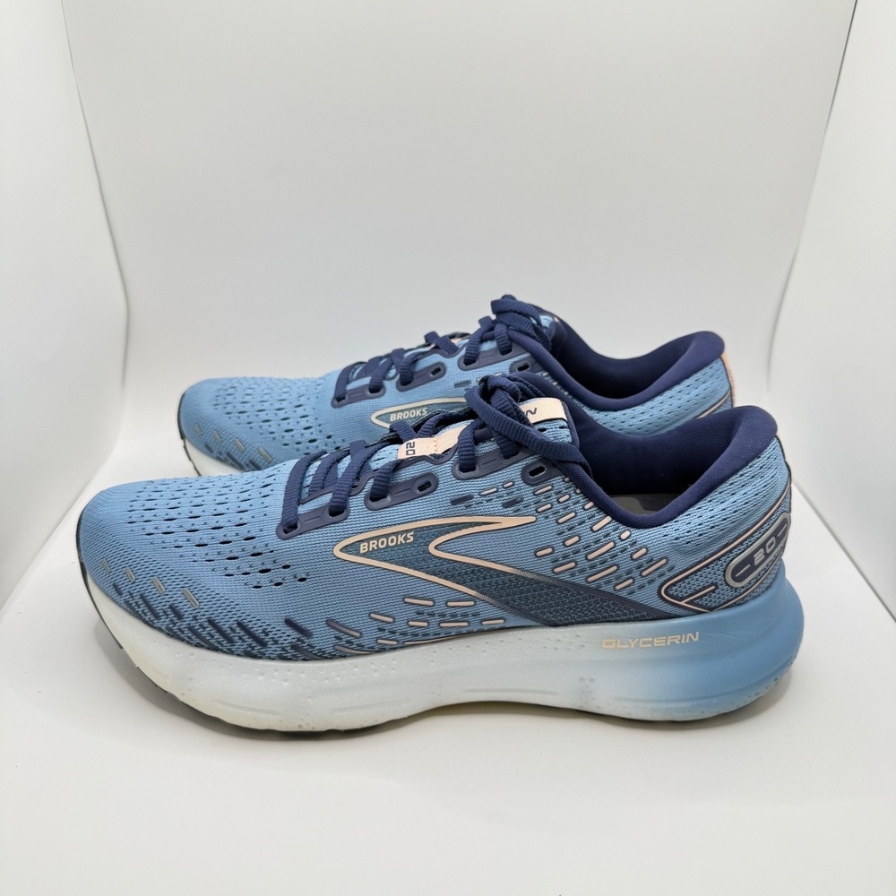 Brooks Glycerin 20 Womens Running Shoes Blue Peach 1203691B478 Size 9